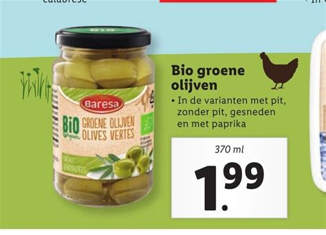 Baresa Bio Groene Olijven Ml Aanbieding Bij Lidl