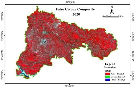 False Colour Composite Of LANDSAT 5 Bands 4 3 And 2 And LANDSAT 8