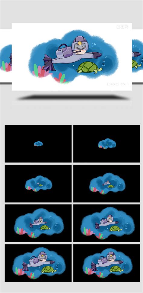 Fácil De Usar Dibujos Animados Mg Animación Deportes Submarino Buzo