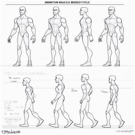 Animation Walk Cycle Model Sheet Stable Diffusion Online