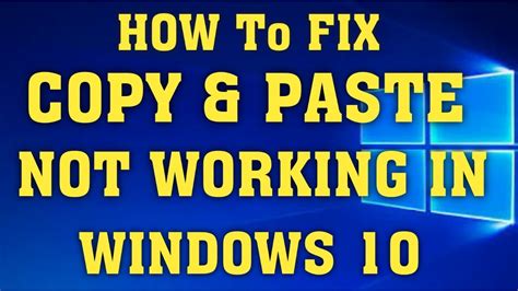 How To Fix Copy Paste Not Working Windows 10 8 7 Youtube