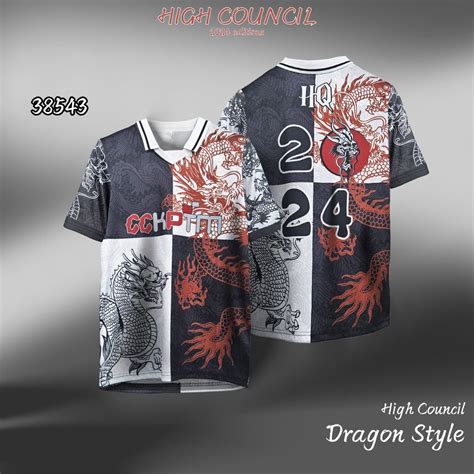 RETRO COLLAR VIRAL HIGH COUNCIL HC BLACK VOLUME READY STOCK Baju