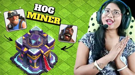 Hog Miner Attack Strategyth15 Attack Strategyhybrid Attack Strategyclash Of Clans Youtube