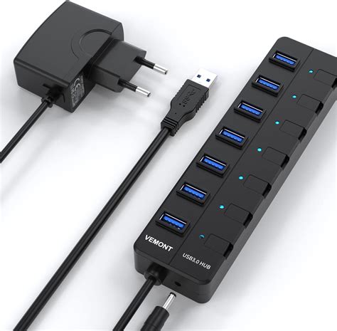 Hub Usb Alimentado Vemont Puertos Usb Hub Con Alimentaci N