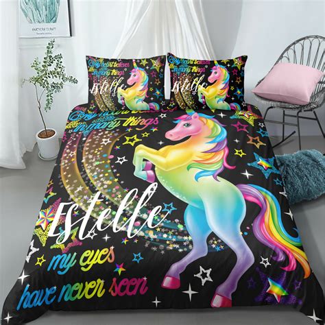 Personalized Unicorn Bedding Set Duvet Cover Comforter Unilovers