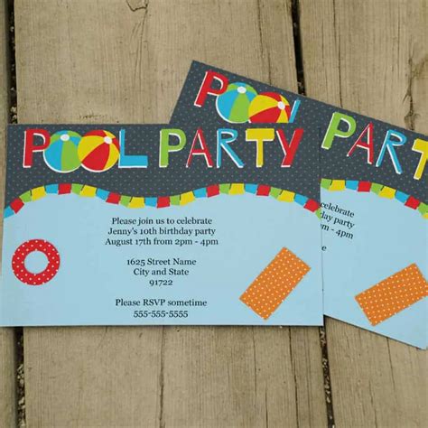 Bright Colorful And Cool Pool Party Invitations Free Printables Online