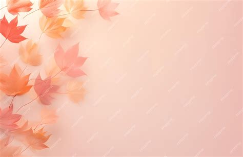 Premium Photo A Pink Background With Autumn Leaves On It