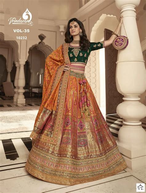 Royal Vrindavan Vol Banarasi Silk Wholesale Bridal Lehenga Catalog