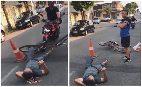 Motociclista Atropela Homem Que Aguardava Ambul Ncia Ap S Cair De