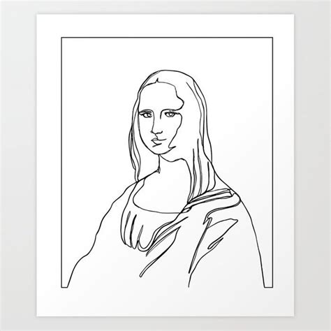 Mona Lisa Line Art Gift Art Print by travelartlove #AD , #Line, #Lisa ...