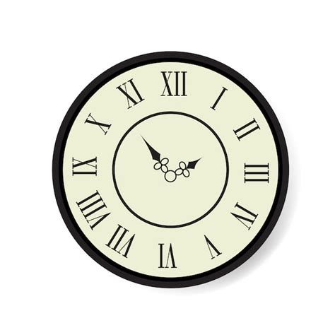 Premium Vector Vector Simple Classic Round Wall Clock Isolated On