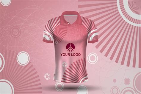 Diseño de camiseta de cricket con patrón de abanico rosa Vector Premium