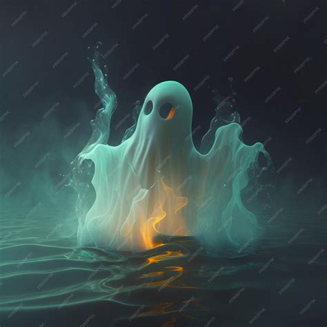 Premium Photo | A ghost floating in the water with a blue background ...