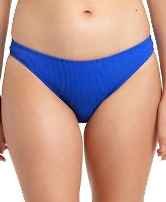 California Waves Blue Juniors Ribbed Hipster Bikini Swim Bottom Us X