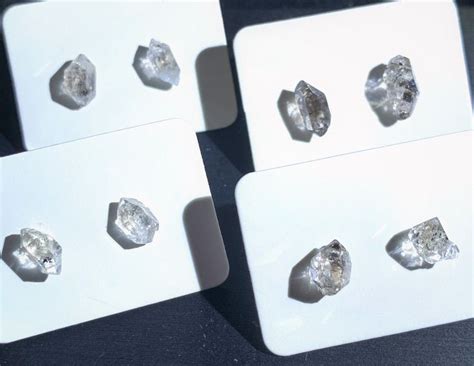 Herkimer Diamond Stud Earrings Energy Healing Elegant Chakra Gift