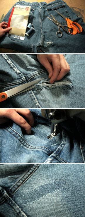 How To Patch Jeans Fix Ripped Jeans Quickly And Easily Sewing Jeans Diy Sewing Easy Sewing