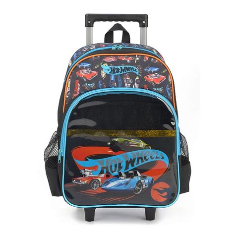 Mochila de Rodinhas Luxcel Hot Wheels Preto Nuvem de Algodão