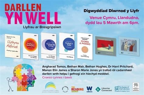 Llwyfan I Iechyd Meddwl Ar Ddiwrnod Y Llyfr Cyngor Llyfrau Cymru