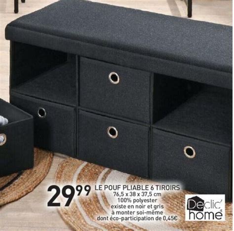 Promo Le Pouf Pliable Tiroirs Chez Stokomani