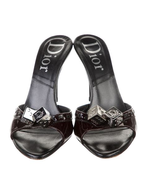 Christian Dior Leather Slides Black Sandals Shoes Chr177427 The Realreal