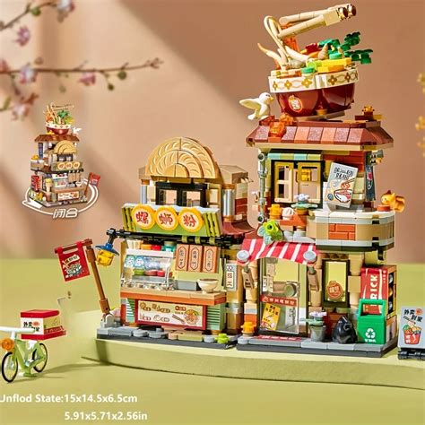 Street View Mini Building Blocks Toys Chinese Hippest Dish Store Model