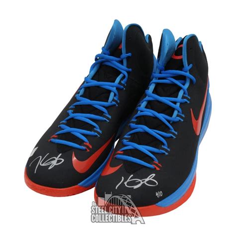 Kevin Durant Autographed Nike Zoom V Blackorange Basketball Shoes 410