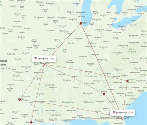 All Flight Routes From Springfield To Jacksonville Sgf To Jax Flight