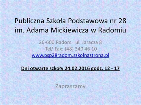 Publiczna Szkoła Podstawowa nr 28 im Adama Mickiewicza w Radomiu