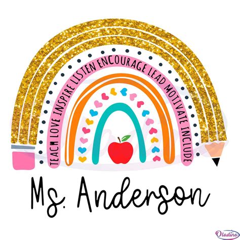 Rainbow Teacher SVG Digital File, Kindergarten Teacher SVG