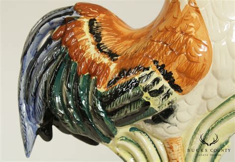 Intrada Italian Ceramic Rooster Figurine Bird Statue Hand