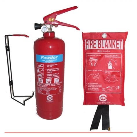 Premium FSS UK 2 X 2 Kg BSI Kitmakared Fire Blanket ABC Powder