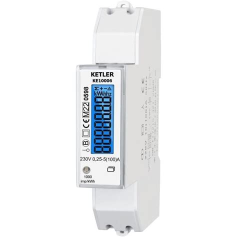 KETLER KE10006 Sous compteur électrique monophasé certifié MID 100Amax