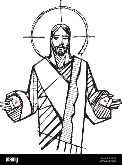 Jesus Open Hands Coloring Coloring Pages