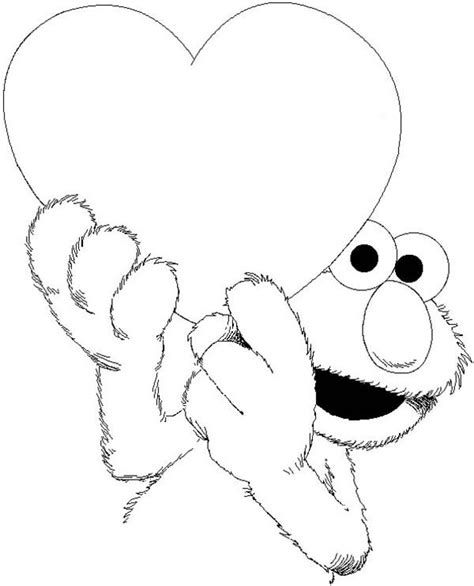 Elmo Valentine Coloring Page