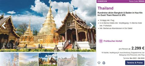 Thailand Rundreise Und Baden Mit Flug Thailand Rundreisen