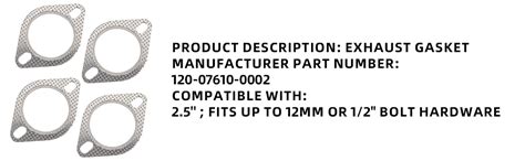 Dasbecan 2 Bolt Exhaust Gaskets Compatible With 2 5 Inch Exhaust Flange Repalces