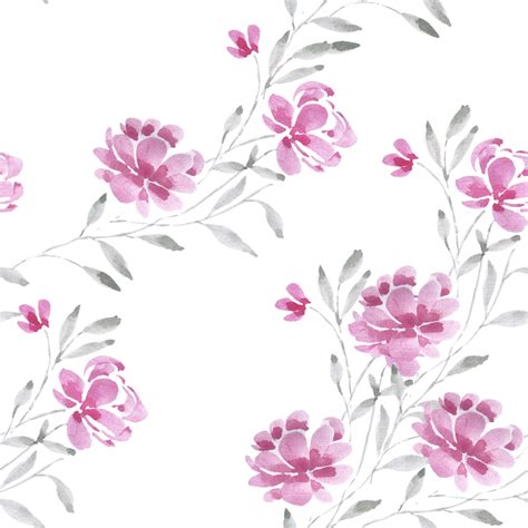 Pink Soft Rose Watercolor Flower Seamless Pattern Png