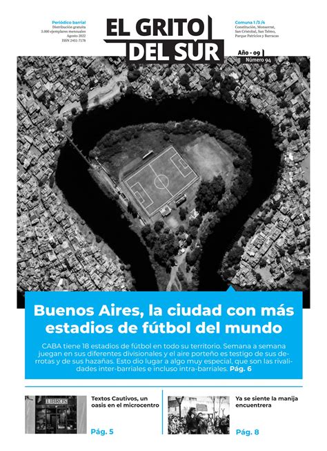 EL GRITO DEL SUR Nº 94 AGOSTO 2022 ESTADIOS DE FÚTBOL by Grito del