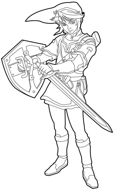 Ausmalbild „zelda Link Zum Ausdrucken Und Ausmalen