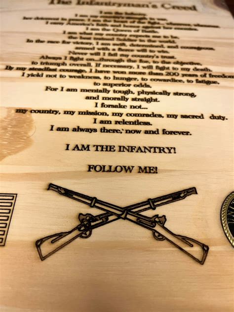 The Infantryman's Creed Plaque - Etsy