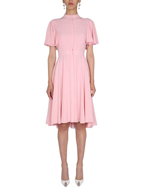 Alexander Mcqueen Silk Midi Dress Coshio Online Shop Long Puff