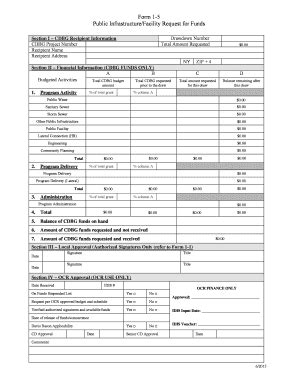 Fillable Online Nyshcr Form 1 5 Public Infrastructure Facility Request