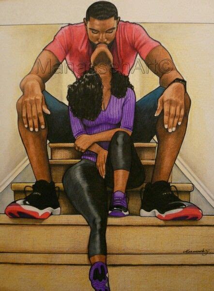 Protective Love Black Love Art Black Couple Art African American Art