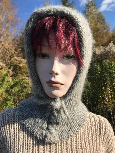 Handknit Mohair Balaclava Hat Etsy