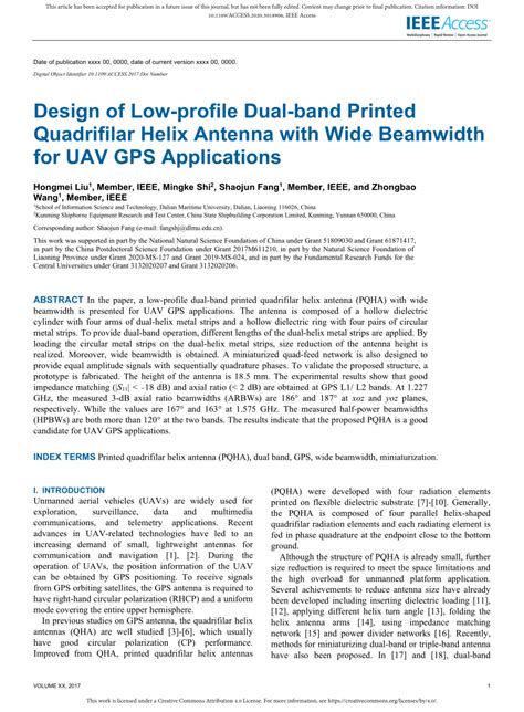 PDF Design Of Low Profile Dual Band Printed Quadrifilar Helix Antenna