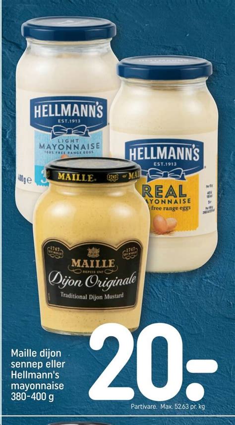 Maille Dijon Sennep Eller Hellmann S Mayonnaise G Tilbud Hos