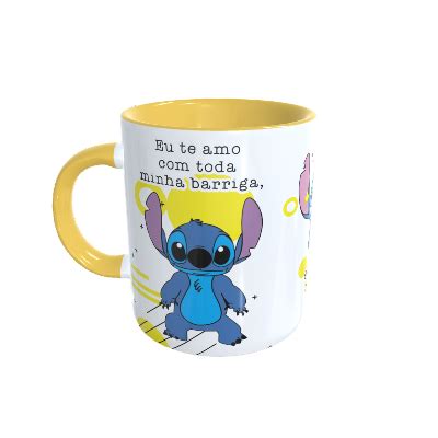 Caneca Stitch Eu Te Amo Toda Minha Barriga Poli Freire