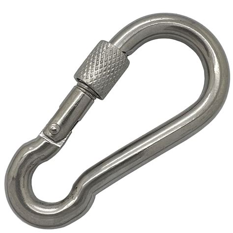 Stainless Steel Carbine Hooks With Locking Screw Gates