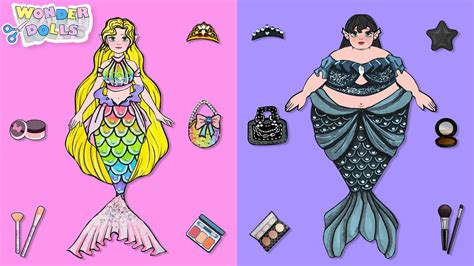 Barbie Princess And Ghost Mermaids Paper Dolls Dress Up Wonder Dolls