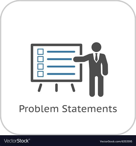 Problem Statements Icon Flat Design Royalty Free Vector